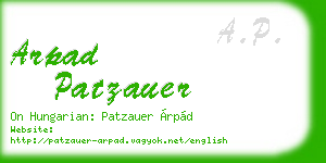 arpad patzauer business card