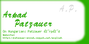 arpad patzauer business card